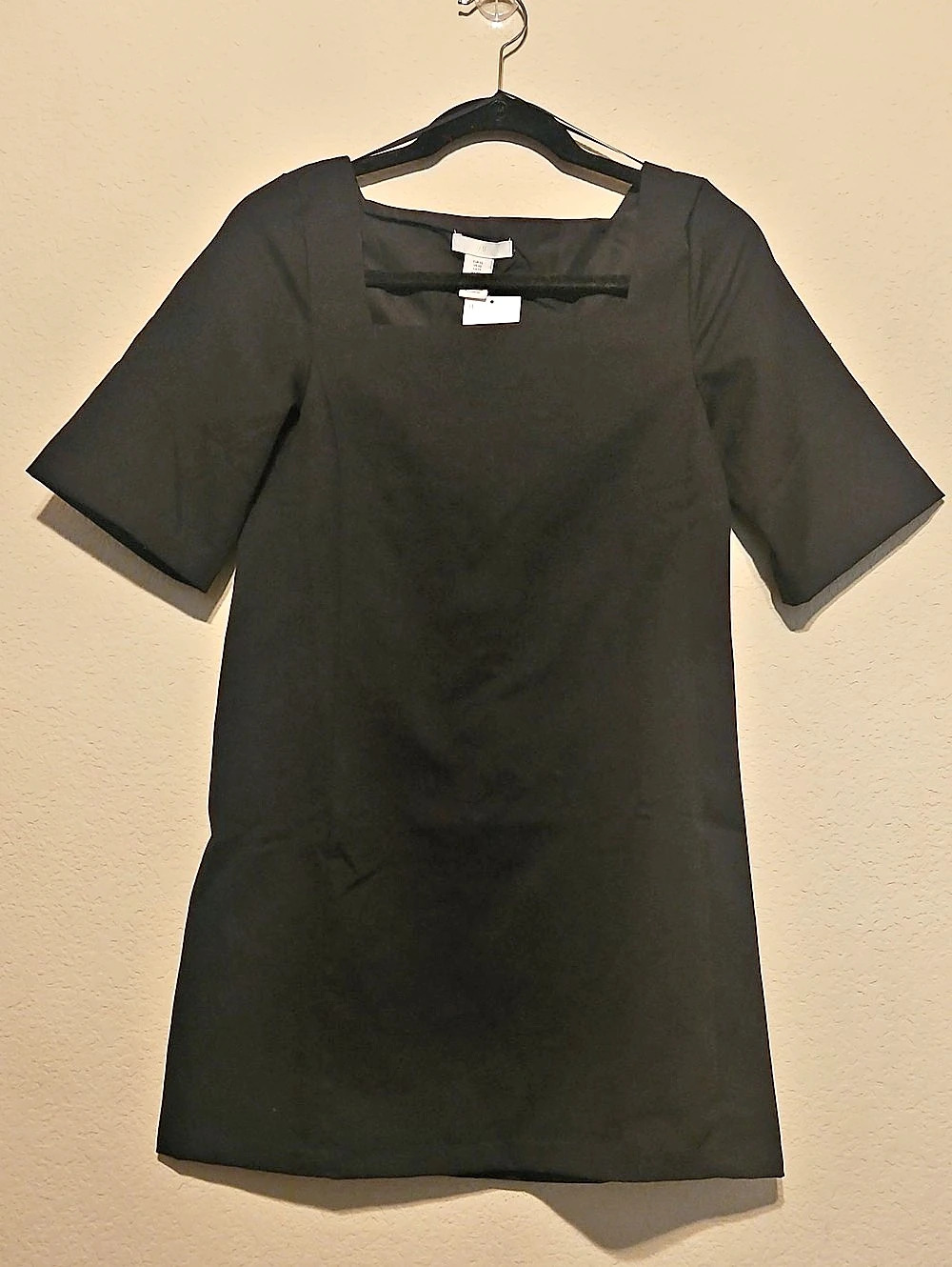 H&M Twill Shift Dress Black Mini Dress Size XS NWT